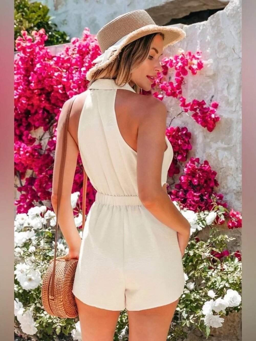 CUPSHE - Ivory Halterneck Romper M - Picture 2 of 10
